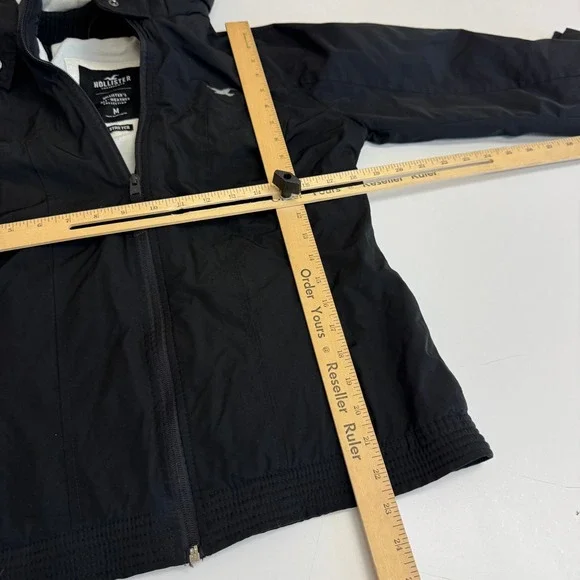 Hollister Jacket Womens Medium Black All Weather Hooded Fleece Lined Gorpcore - Picture 9 of 9